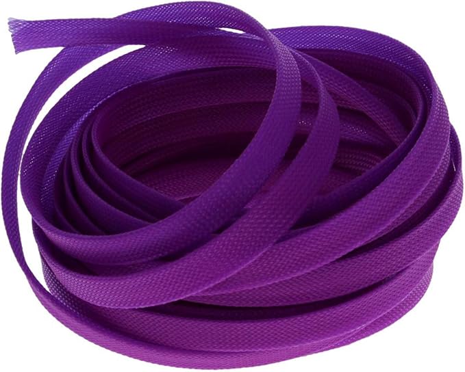 Heyiarbeit 10m/32.8ft PET Expandable Braid Cable Sleeving Flexible Wire Mesh Sleeve Purple 12mm