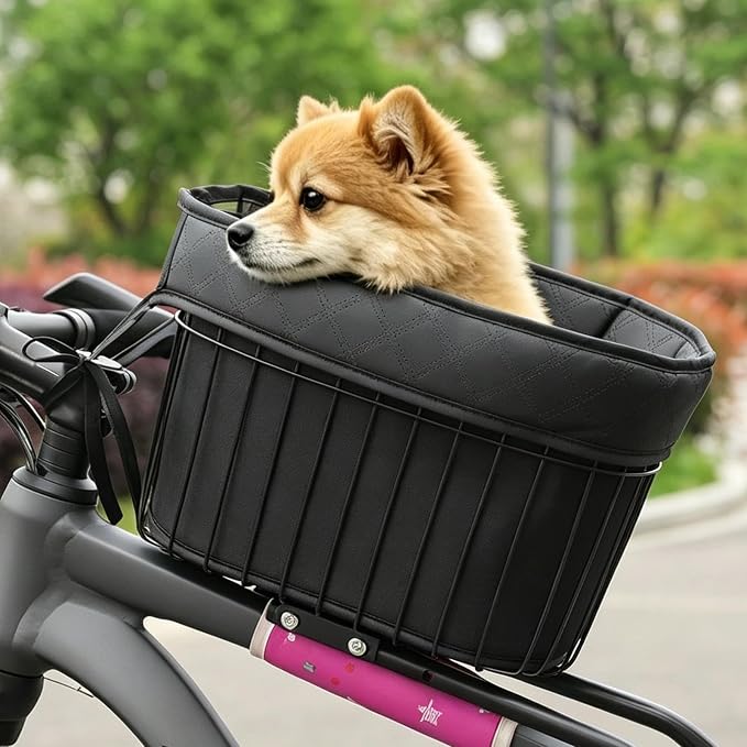 Front-Mounted Bicycle Pet Basket, Detachable Bike Basket
