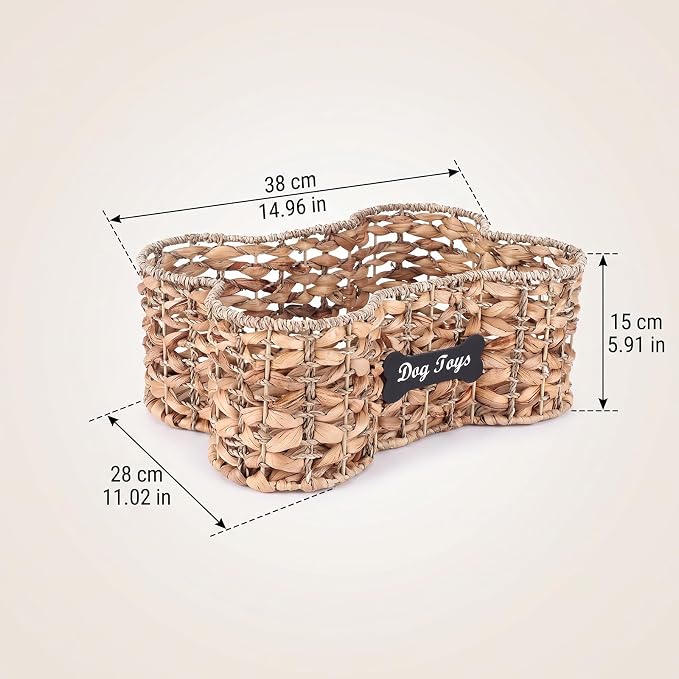 dog bone basket dog toy box Natural Seagrass & Rush Grass | Organizer Pet Storage Collection, Dog Toy storage,dog bone basket Woven CAT Toy Storage Organizer,Bone Shape Handwoven