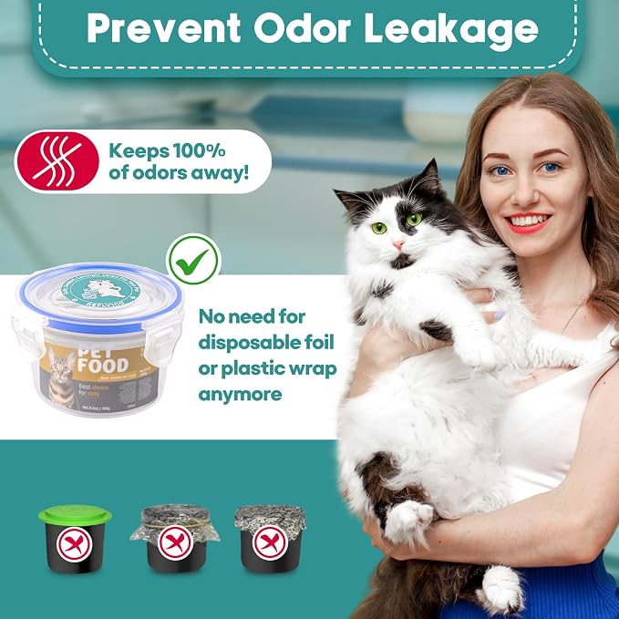 REFLYING Canned Cat Food Storage Lids Reusable Airtight Can Cover | Reusable airtight cat food can lids,Keeps wet food fresh,eliminates odor,Includes SUS 304 spoon and can opener