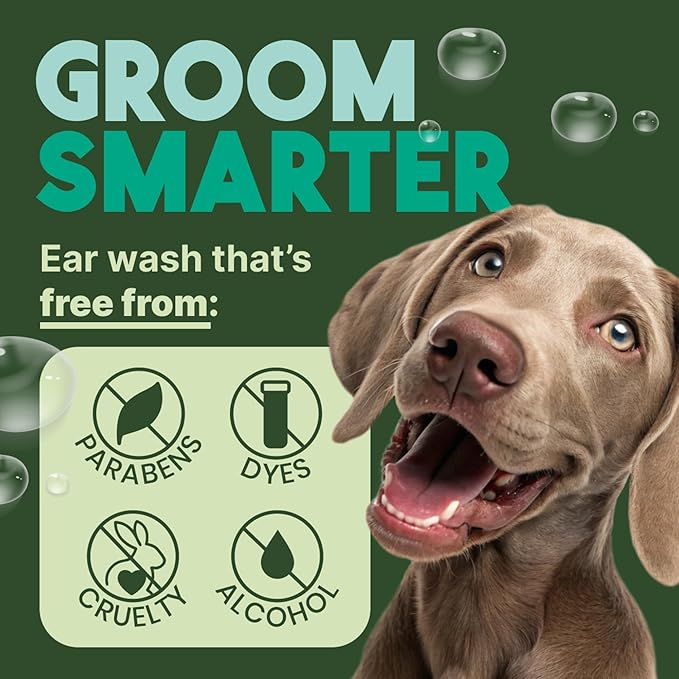 TropiClean Cocoa Butter Ear Wash for Dogs & Cats | Alcohol Free Dog Ear Cleaner Solution | Pet Ear Wash Derived from Natural Ingredients | Made in the USA | 1 Gallon