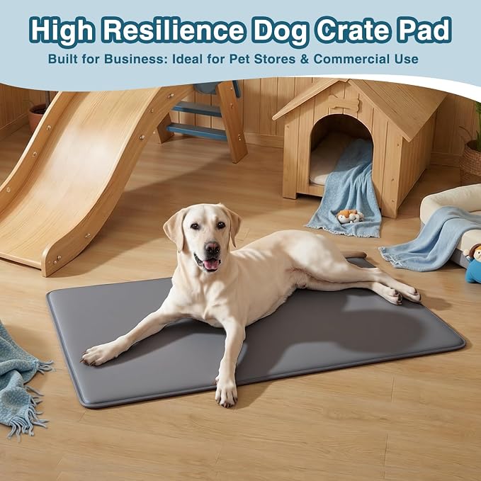 XL Large Dog Crate Pad Mat, Waterproof Wipeable Pad, 41x27, Graphite Grey | Outdoor Wipe-Clean Kennel Pet Mat for Large Dogs, Non-slip Bottom, Lightweight & Portable, Suit for Travel, Trunk