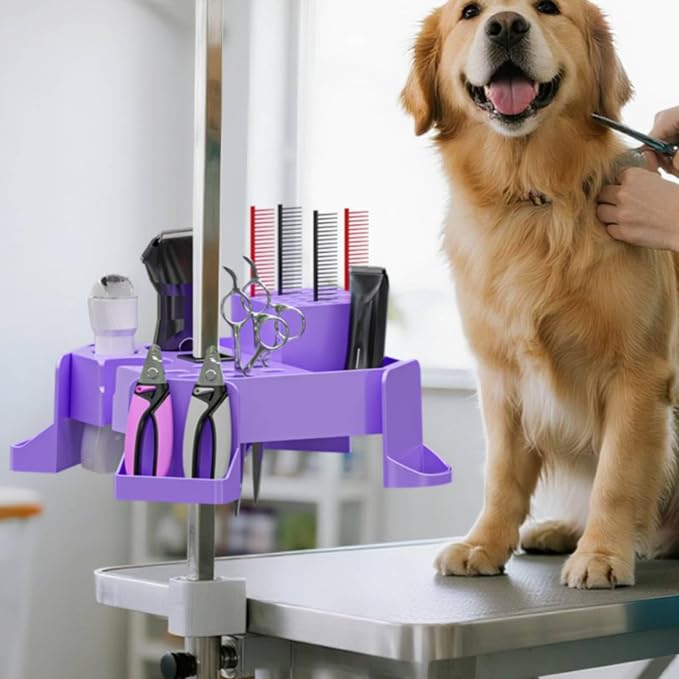 Space-Saving Grooming Table Storage Box, Blue | Keeps Tools Within Reach, Professional-Grade, Grooming Table Arm Organizer, Pet Groomers