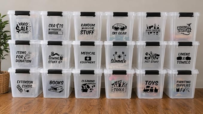 Storage Bin Organization Decals, 5 DE Mayo Style | Storage Bin Organization Decals, Vinyl Label Stickers, Bins Not Included