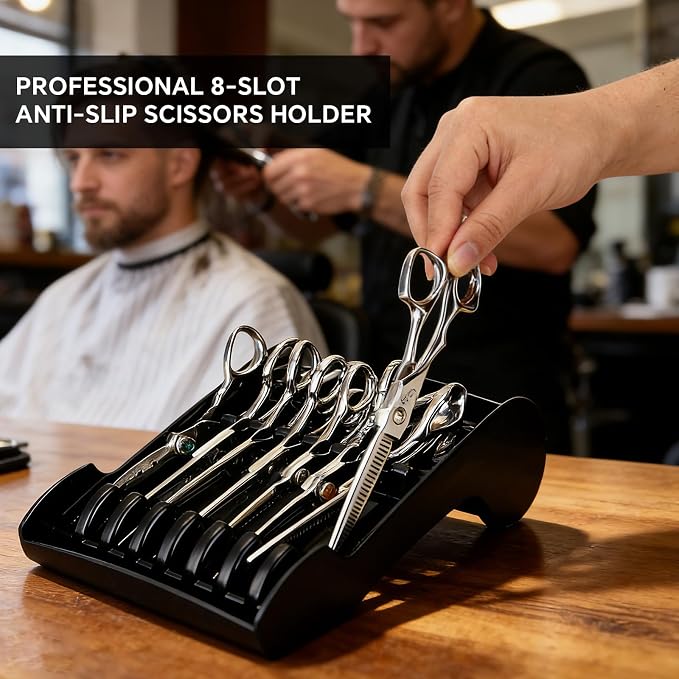 Salon Scissors Holder Rack,Salon Scissors Holder Racks Barber,Shears Stand Organizer Storage Tray,Hair Salon Shear Holder Scissors Storage Tray Available, for Scissors (8 x 5.1 x 2.2)