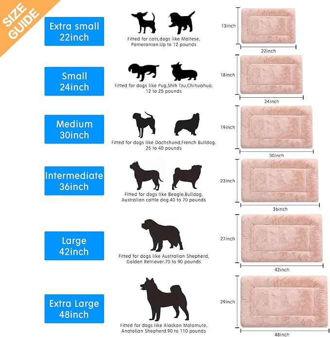Dog Crate Pad Washable Dog Bed for Crate Medium Cozy Mat 30-Inch Pink | Ultra Soft Kennel Pad,Anti-Slip Bottom,Fits for Most Metal Crates,Comfortable Sleeping Pet Mat