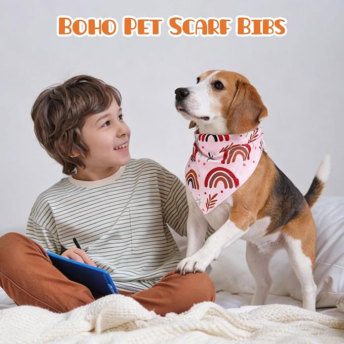 Sanwuta 60 Pcs Summer Flower Dog Bandanas Bulk Floral Dog Bandanas Adjustable Pet Bibs Triangle Scarf Floral Costume for Small to Large Pet(Flower Pattern, Medium)