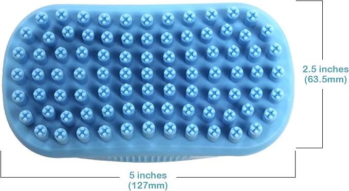 Pet Bath Massaging Dog Brush Great Grooming Comb for Massaging and Shampooing Dogs, Cats, Small Animals with Short or Long Hair - Soft Rubber Bristles Gently Removes Loose & Shed Fur from Your Pet