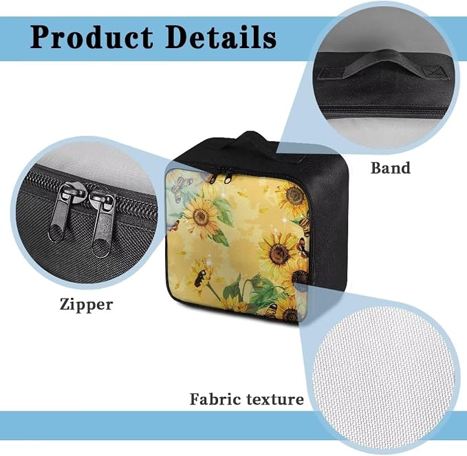 Rnyleeg First Aid Kit for College Dorm Sunflower Butterfly Print Empty First Aid Bag Portable Medical Kits for Outdoor, Boat, Camping, Hiking
