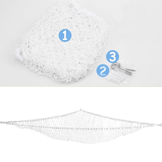 Stuffed Animal Hammock, Toy Hammock Storage Net, LXUNYI Mesh Toy Net Holder Jumbo Wall Corner Giant Baby Kids Children Stuff animals Hammocks Net Organizer for Bedroom (White, 84 inch)