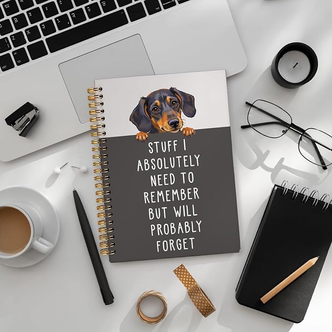 LIANGW Funny Dachshund Gifts for Women & Men | Dachshund Spiral Notebook Journal,Weiner Dog Gifts,Sausage Doxie Dog Gift,5.5x8.3 Inch