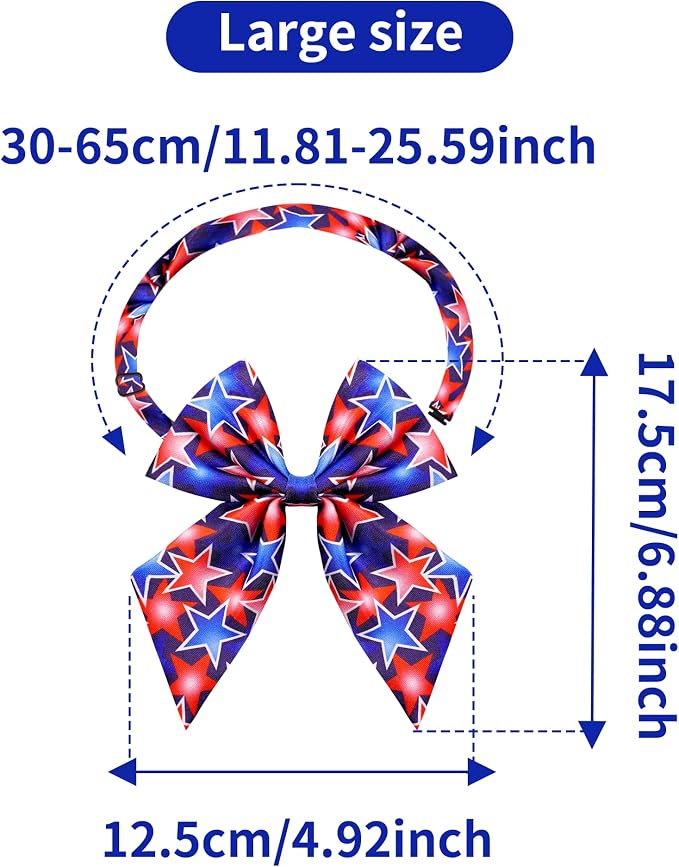 PET SHOW 10 Pack 4th of July Sailor Dog Bowties for Large Dogs