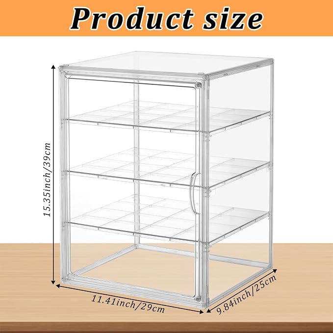 YEXEXINM 4 Layers Adjustable Clear Bread Storage Box for Kitchen Countertop,Large Bread Storage Container, 4 Layers Acrylic Pastry Display Case, Clear Boxes Bread Holder for Bread, Bagel, Muffins