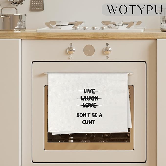 Funny Kitchen Towels, Funny Hand Towel for Bathroom Kitchen Decor, Adults Humor Gifts for Women, Dont Be A Cunt,16x24 Inch