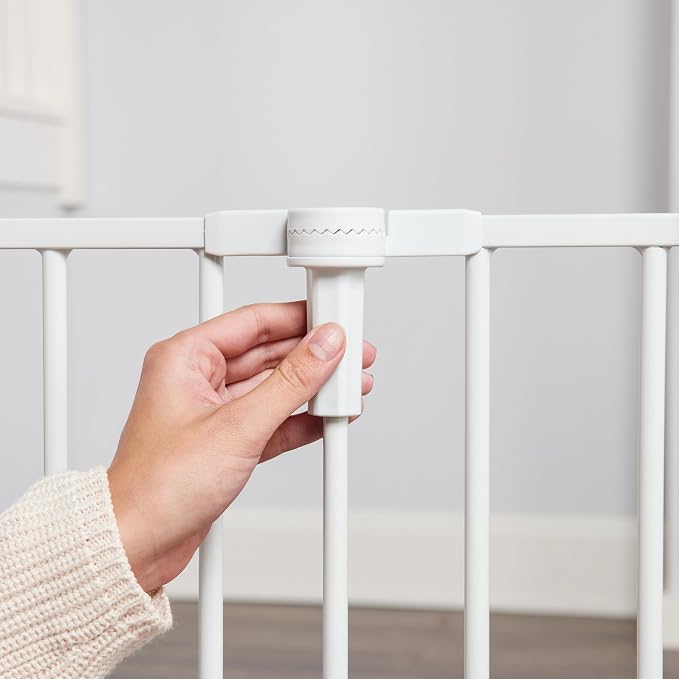 Regalo Safety 28"-76" Super Wide Configurable Baby Gate | Hardware Mounted, For Doorways & Open Spaces, For Babies, Toddlers & Pets, White, Tested & Trusted for 30 Years