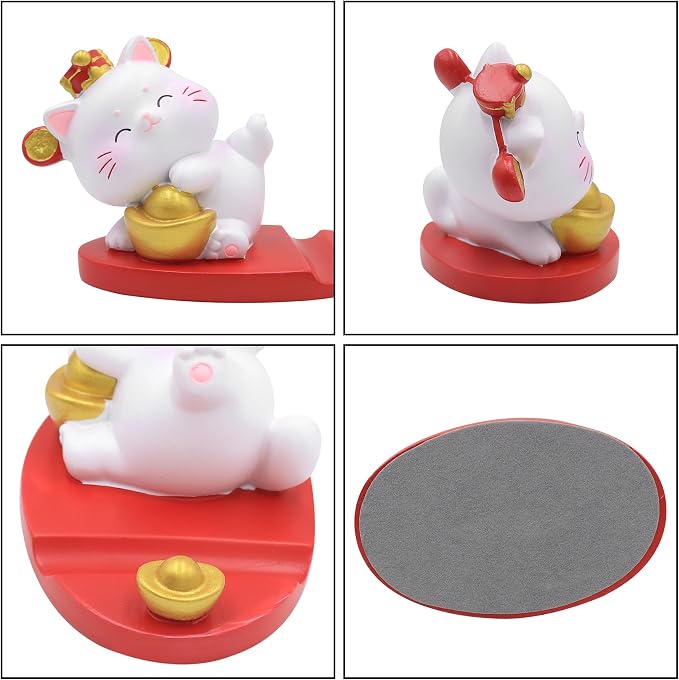 Cute Cat Phone Holder Desk Ornament Kawaii Phone Stand Universal Desk Phone Stand for All Mobile Smartphones Tablets