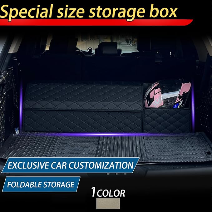 Car Trunk Organizer for For Audi SQ8 - Custom Fit,Easy Installation，Large Space Outdoor Trunk Organizer with Leather,Hook and Loop Fastener,4-Layer Cover,For Audi SQ8 2020-2025