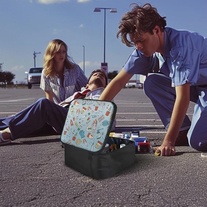 Nurses First Aid Bag Empty Travel Medicine Bag College Kids Medical Equipment Bag Cute First Aid Pouches Empty Medium First Aid Medical Kit Accessory Pouches Organizer Bag
