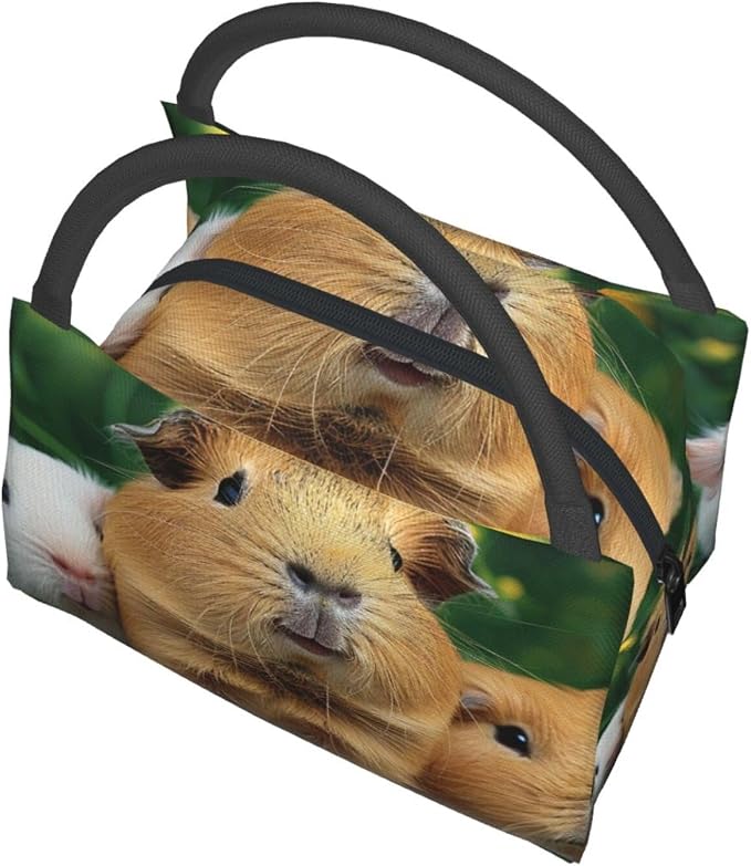 Cute Pet Printed Insulated Lunch Tote Bag for Men Women Reusable Lunch Box Cooler Bags Wide Open Lunch Organizer for Work Travel Picnic