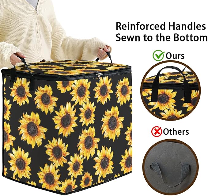 2pcs blanket storage bag for under bed,closet organizers 95L | clothing sweater sheet bedding comforter duvet quilt pillow toy storage bags with lids,dorm room essentials for containers