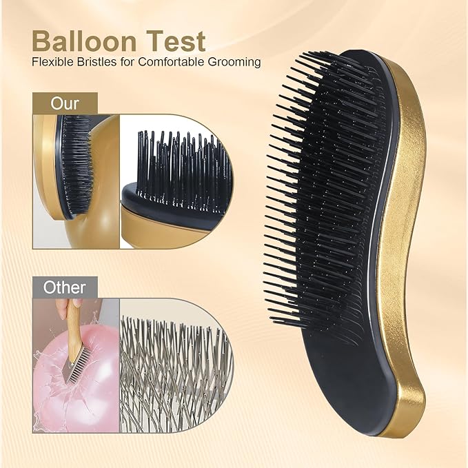 Small Dog Brush- Grooming Tool for Teddy, Yorkies, Maltese, Shih Tzu, Chihuahua - Puppy Hair Brush - (Rose Gold)