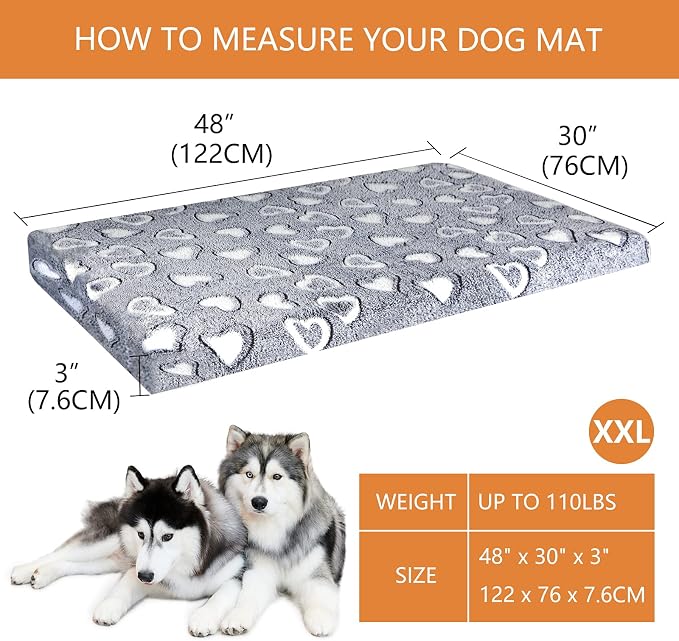 VANKEAN Reversible Cool/Warm Crate Mat Waterproof Washable Firm S-XXL Grey