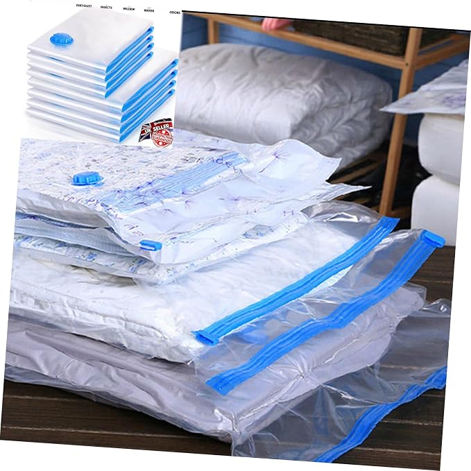 Vacuum Storage Bag 50x70cm for Clothes and Quilts Space Saver | PET and PE Material, Foldable Design, Waterproof Compression, White Color, Organizer for Home Closet Storage