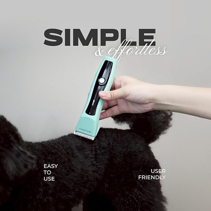 Cordless Pet Trimmer for Dogs & Cats – Rechargeable Grooming Clipper with Detachable Metal Blade, Low-Noise Motor, Supports Optional Blade Lengths (Parent) (Green, Single)