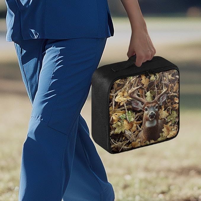 Rnyleeg Reindeer Hunting First Aid Bag Empty Portable First Aid Kit for Home Compact Trauma Medical Kits Medium Medication Storage Bag with Pockets