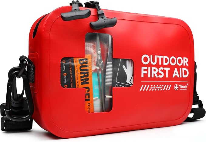 152 PCS Waterproof First Aid Kit, Small Medical Outdoor Boat Safety Dry Bag
