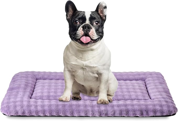 Dog Bed Mat Crate Pad for Medium Dogs, Dusty Purple, 30"x 19" | Washable Soft Pet Sleeping Mat, Anti-Slip Kennel Pad with 3D Bubble Pattern