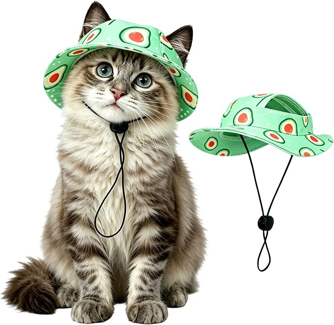 Cat Hats for Cats Only, Cat Sun Hat Sphynx Hat with Ear Hole Kitten Headwear Sun Sombrero Caps Summer Cat Cowboy Hats, Pet Chihuahua Sunscreen Baseball Outdoor Climbing Cap