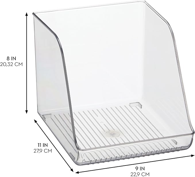 iDesign Water Bottle Organizer for Fridge, Clear | Made in USA