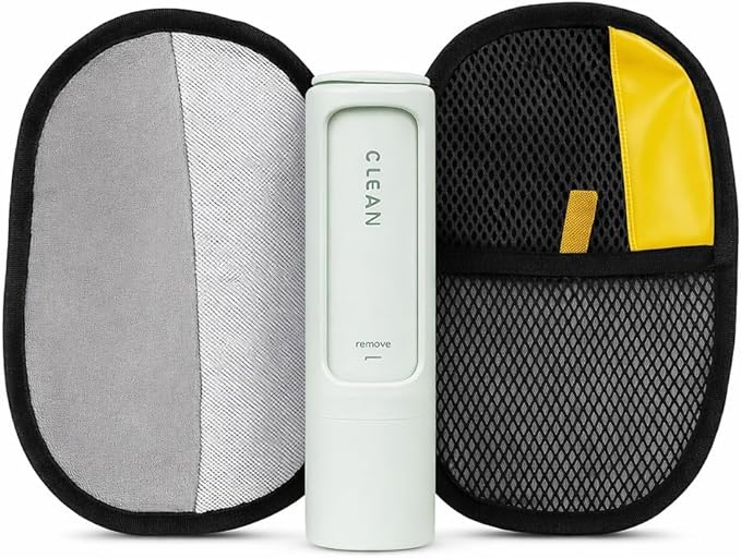 Jaxabby Products Reusable Pet Hair Remover Kit – 3-Piece Set with Fabric Pads & Self-Cleaning Lint Roller for Clothes, Furniture, Couch & Car, No Refills, Eco-Friendly (Pastel Blue)