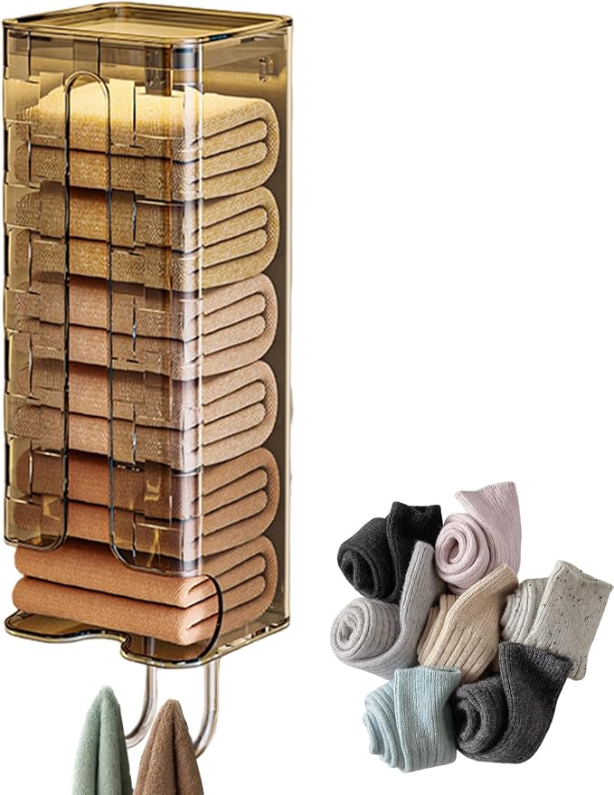 Underwear Organizer - Clothes Storage Box, Dustproof Sock Container | Multifunction Drawer Divider for Nursery Pantry Closet Bedroom Travel Entryway Dorm GARAGE-KITCHEN Wall Compact Neat Foldable