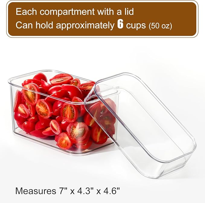 Hudgan Large Taco Bar Serving Set for Party with 3 Separate Containers, Mimosa Bar Accessories with Lids, Chilled Condiment Caddy Organizer for Salad, Fruit, Party Garnish