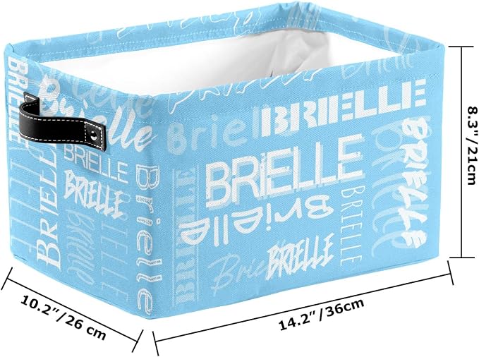 Personalized Storage Bins with Name Custom Kids Storage Basket Cubes Organizer with Handles for Organizing Boys and Girls Toys Shelf Closet Nursery Baskets Boxes, 1 Pack