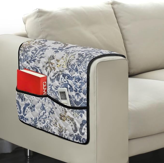 Sofa Arm Rest Cover Armrest Covers for Living Room Loveseat Couch Recliner Armchair Slipcover Sofa Arm Protector for Pets with Organizer Pockets Tie-Dye