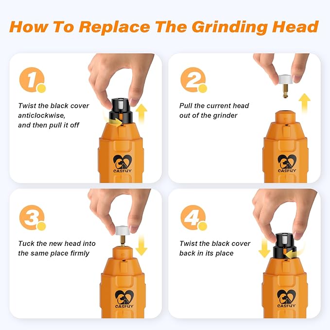 Casfuy Replacement Dog Nail Grinder Wheel – Compatible with Model N10, N20, N30, N50, N60, N65 (Not for Model N70 / N75 / N90)