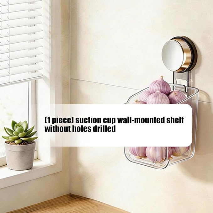 Space Saving Suction Cup Organizers Shelf for Small Spaces Holds Heavy Items Without Drilling for Kitchen Bathroom Not Drill Wall Holder