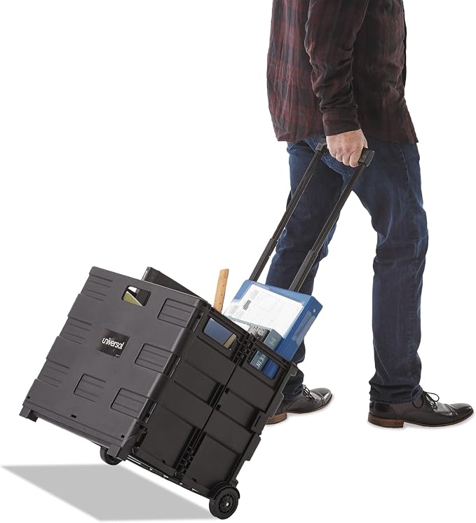Universal Collapsible Mobile Storage Crate, 18.25" x 15" x 39.4", Black