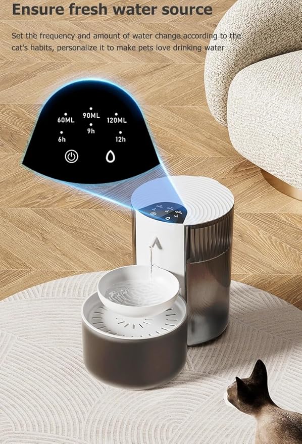 Wireless Cat Water Fountain Cordless No Filters, 4.5L Automatic Wastewater Separation Pet Water Fountains for Cats Indoor, Quiet Cat Dog Water Dispenser Rechargeable Kitty Drinking Fountains for Pets