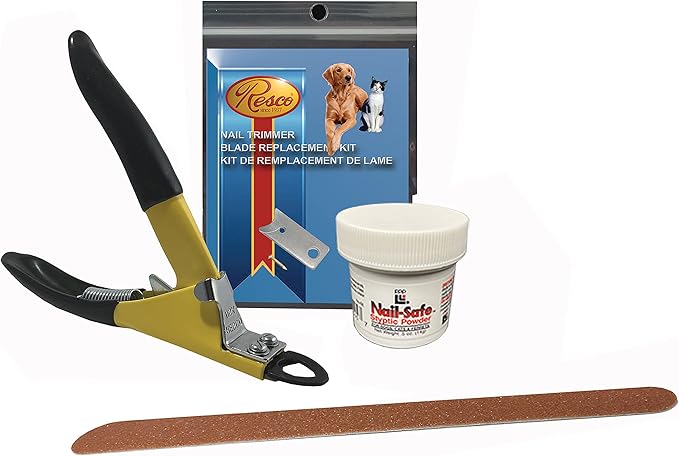 Resco Pet Nail Grooming Kit – USA-Made Professional Guillotine Trimmer Kit, Since 1937 – Yellow, Large Dogs