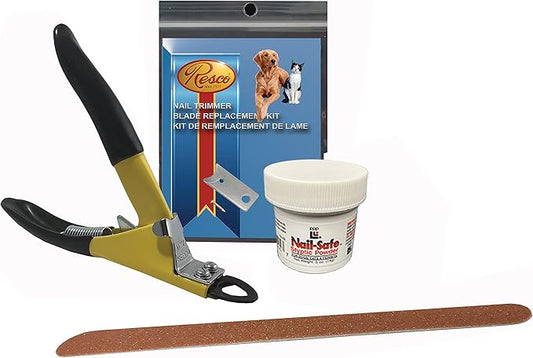 Resco Pet Nail Grooming Kit – USA-Made Professional Guillotine Trimmer Kit, Since 1937 – Yellow, Large Dogs