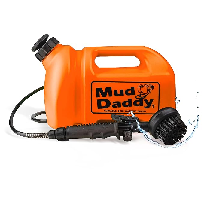 Dog Washer - Portable Paw Cleaner with Bath Brush, Shower Hose Attachment, and 1.3 Gallon (5L) Capacity in Orange