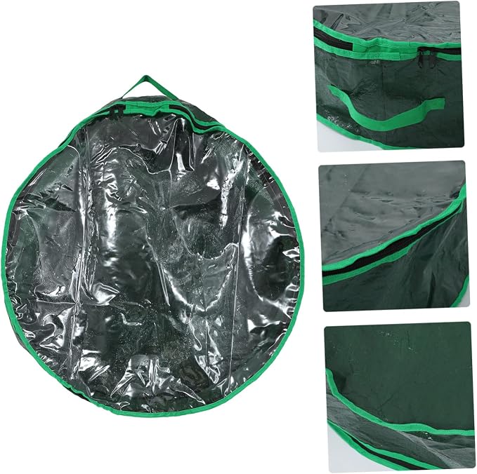 Garneck 1pc Round Christmas Wreath Storage Bag Window Holder for Holiday Decorations Capacity for Garlands and Ornaments Design for Christmas Supplies