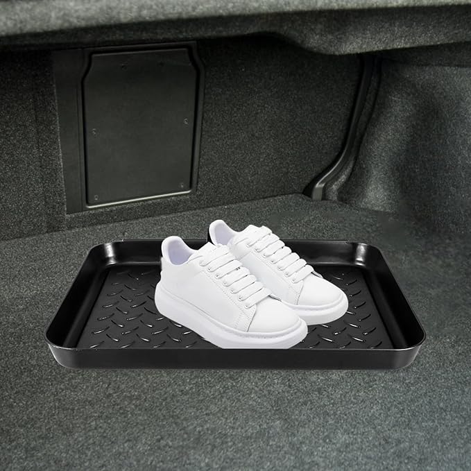 3pcs Black Plastic Boot Tray for Entryway Shoe Storage and Car Trunk | Lightweight, Easy to Clean, Portable Design, Suitable for Indoor Use, Kitchen Storage, Plants and Pet Feeding