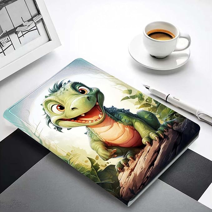 for Samsung Galaxy Tab S9 11" 2023(SM-X710/X716B/X718U) Tablet Case,Premium Leather Folio Stand Auto Wake/Sleep,Multiple Viewing Stand,Cartoon Dinosaur