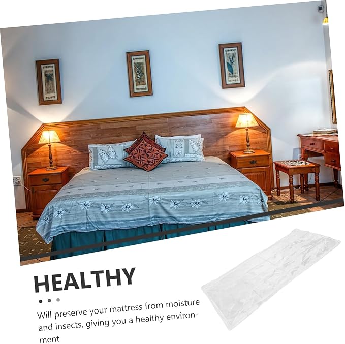 VALICLUD Transparent Zipper Mattress Cover Protector Dustproof Storage Bag for Thick Bed Mattress Easy Installation Suitable for Moving Mothers Pets and Elderly Bedroom Organizer