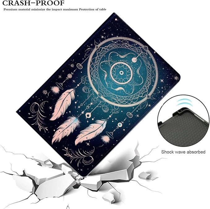 for Samsung Galaxy Tab S6 Lite 10.4" Tablet Case 2022/2020(SM-P610/P613/P615/P619),Premium Leather Folio Stand Auto Wake/Sleep,Multiple Viewing Stand,Retro Dreamcatcher
